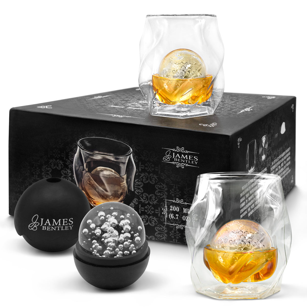 Groomsmen Collection Whiskey Glasses, Coasters & Ice Mold Set